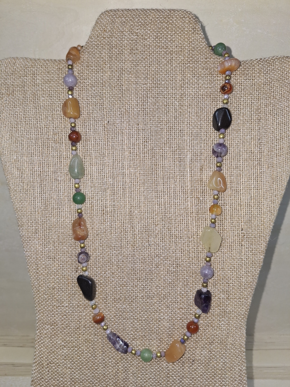Handcrafted Multicolor Natural Stone Beaded Necklace